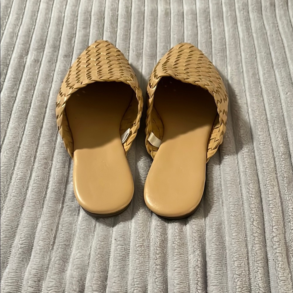 Woven Tan Slip-On Mules - Picture 3 of 4